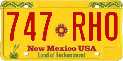 NM license plate 747RHO