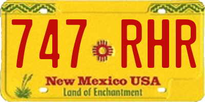 NM license plate 747RHR