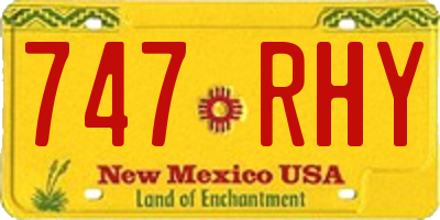 NM license plate 747RHY