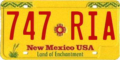 NM license plate 747RIA