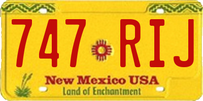 NM license plate 747RIJ