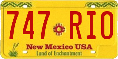 NM license plate 747RIO