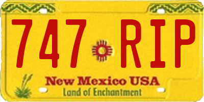NM license plate 747RIP