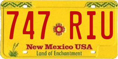 NM license plate 747RIU