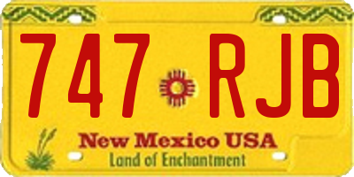 NM license plate 747RJB