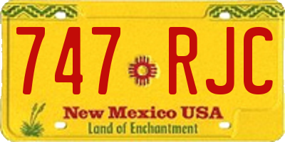 NM license plate 747RJC