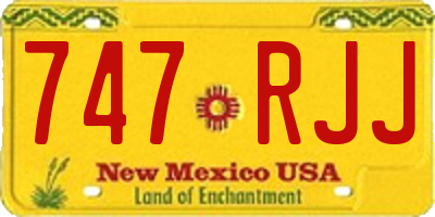 NM license plate 747RJJ
