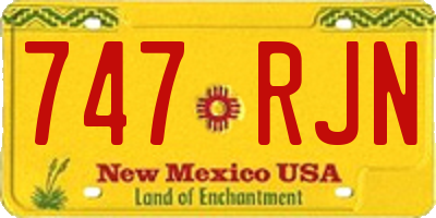 NM license plate 747RJN