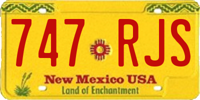 NM license plate 747RJS