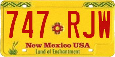 NM license plate 747RJW