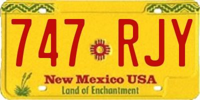 NM license plate 747RJY