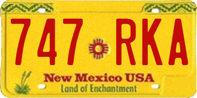 NM license plate 747RKA