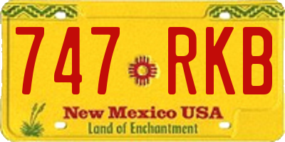 NM license plate 747RKB