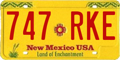 NM license plate 747RKE