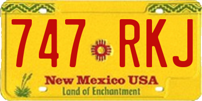 NM license plate 747RKJ