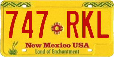 NM license plate 747RKL