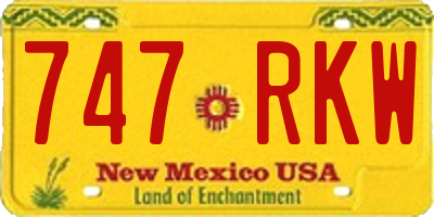 NM license plate 747RKW