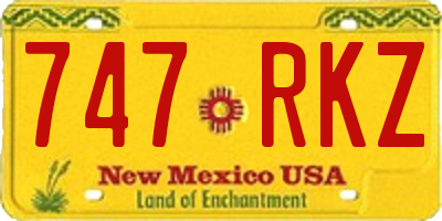 NM license plate 747RKZ