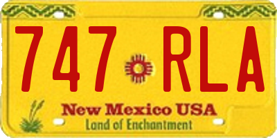 NM license plate 747RLA