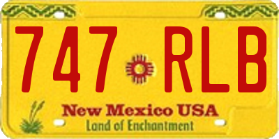 NM license plate 747RLB