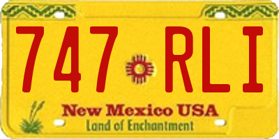 NM license plate 747RLI