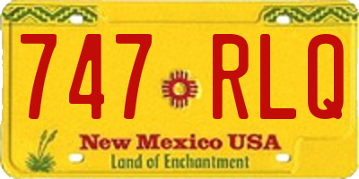 NM license plate 747RLQ