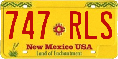NM license plate 747RLS