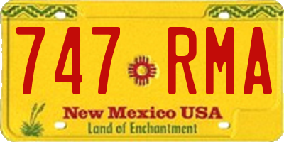 NM license plate 747RMA