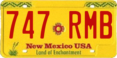 NM license plate 747RMB