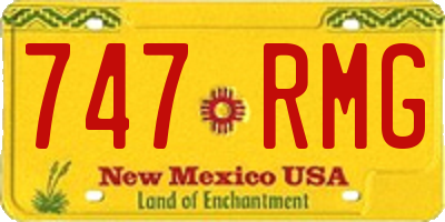 NM license plate 747RMG