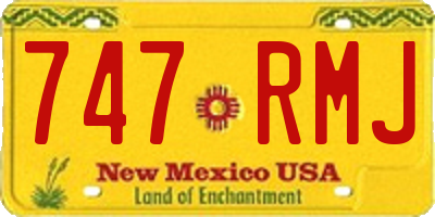 NM license plate 747RMJ