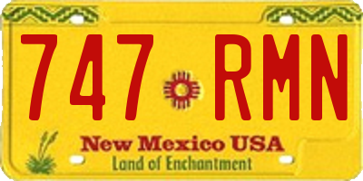 NM license plate 747RMN