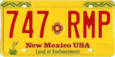 NM license plate 747RMP