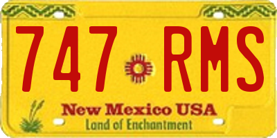 NM license plate 747RMS