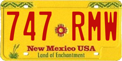 NM license plate 747RMW
