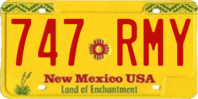 NM license plate 747RMY