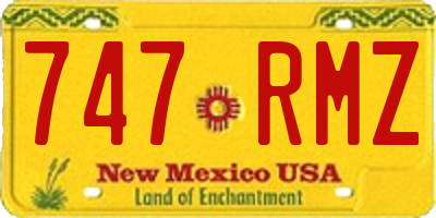 NM license plate 747RMZ