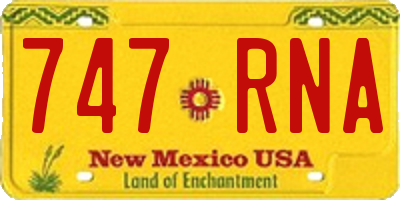 NM license plate 747RNA