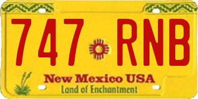 NM license plate 747RNB