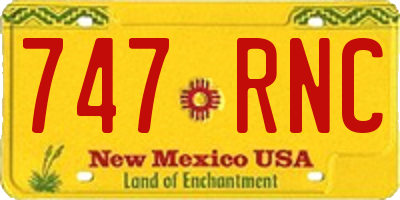 NM license plate 747RNC