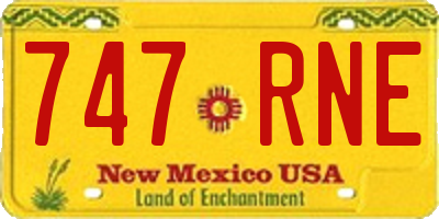 NM license plate 747RNE