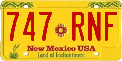 NM license plate 747RNF