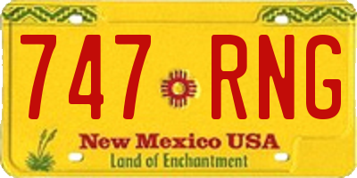 NM license plate 747RNG