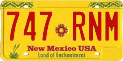 NM license plate 747RNM