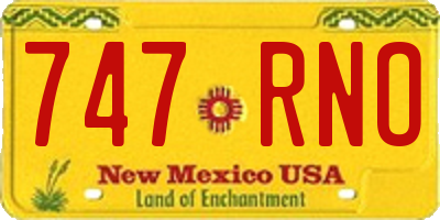 NM license plate 747RNO