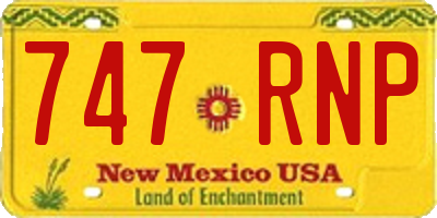 NM license plate 747RNP