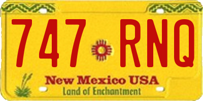 NM license plate 747RNQ