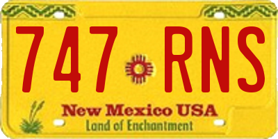 NM license plate 747RNS