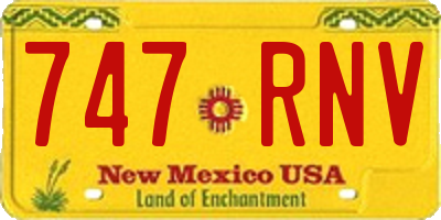 NM license plate 747RNV