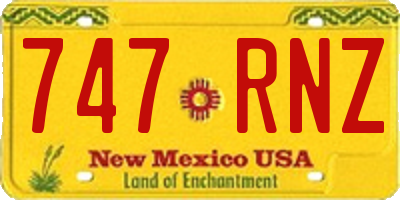 NM license plate 747RNZ